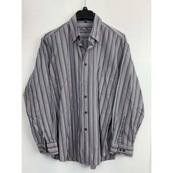 Alan Flusser Other - ALAN FLUSSER‎ Shirt Mens L Multicolor Striped Long Sleeve Button  100% Cotton